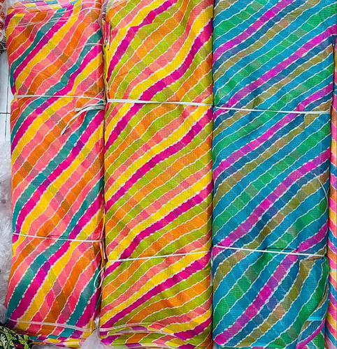 Kota Doria Printed Fabric - Multi-Color, Washable, Shrink Resistant Material for Textile Industry | Ideal for Versatile Textile Applications