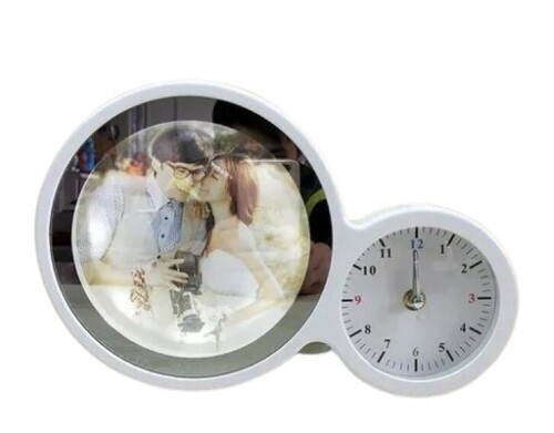 Magic Mirror Photo Frame With Clock - Glass Material, Customized Size, Available in Various Colors | Ideal for Gifting, Quality Tested, Timely Delivery