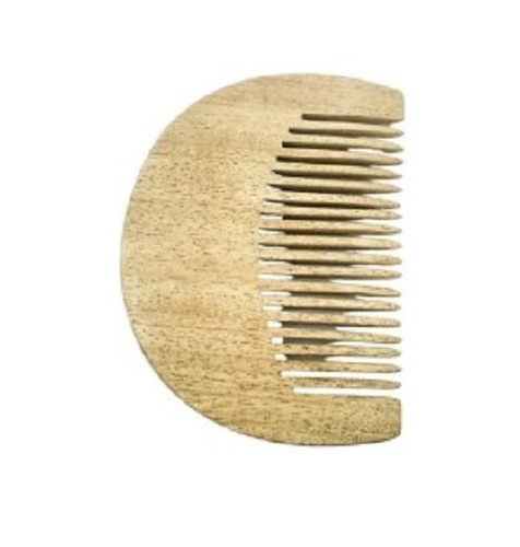 Neem Wooden Beard Comb - Solid Construction, Brown Color | Lightweight Design, Good Gripping, Tested for Quality Standards