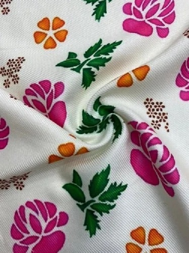 Poly Twill Floral Digital Printed Fabric - 100% Polyester, Washable & Shrink Resistant | Perfect for Textile Industry Applications