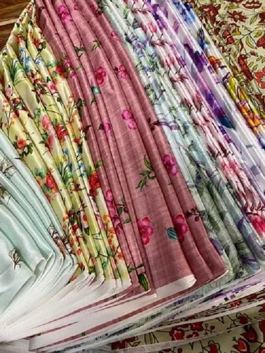 Polyester Japan Satin Digital Printed Fabric - 100% Satin Material, Multi-Color Design | Washable, Shrink Resistant, Ideal for Textile Industry