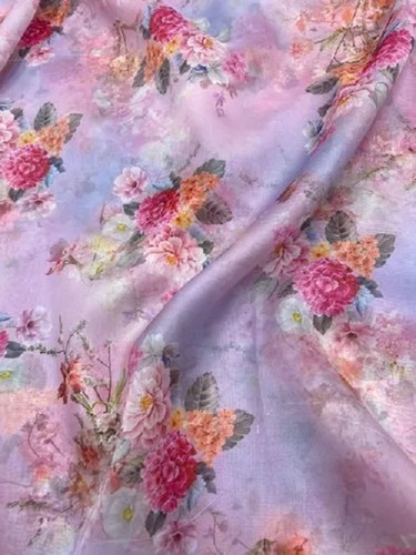 Polyester Soft Organza Digital Printed Fabric - 100% Polyester, Washable, Shrink-Resistant | Soft Texture, Vibrant Printed Pattern