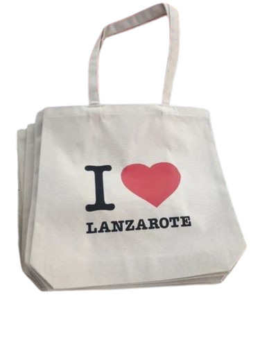Printed Cotton Bags - 15x15x5 Inch , White Cotton Fabric with Loop Handle, 10 Kg Capacity, Washable, Customized Design, Durable Quality