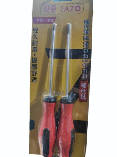 Screw Driver - Steel, Standard Size | User-Friendly Design, Red and Silver Plastic Handle, Good Gripping, Quality Tested