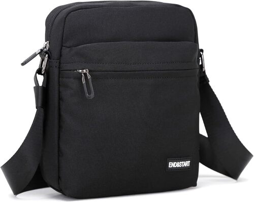 Sling Bags - Leather Zipper Rectangular Design, Black Color, Versatile for All Sizes and Stylish for Everyday Use