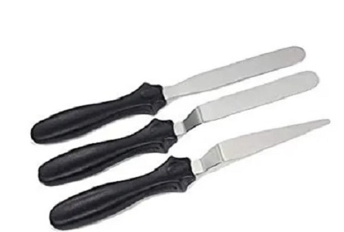 Stainless Steel Cake Icing Spatula Knife - Stainless Steel, Standard Size, Silver and Black | Glossy Finish, Lightweight, Rust Resistance, Easy to Use