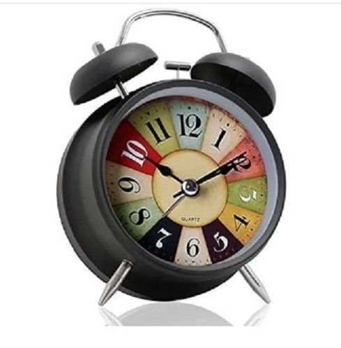 Twin Bell Alarm Clock - Various Sizes Available, Black Round Fashion Design | Easy to Clean, Tested for Quality Standards