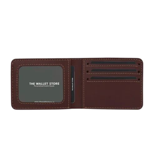 Bi Fold Men Leather Wallet - PU Leather, 6 Card Slots | Brown Color, Good Quality, Stylish Design