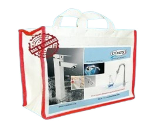 Canvas Tool Bag - 14.5x11x5.75 inches White Cotton with Printed Design Washable and Lightweight