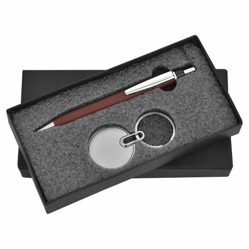 Corporate Pen Gift Set - Stainless Steel 0.5mm Red Tip | Stylish Smooth Writing Black Ink Reusable