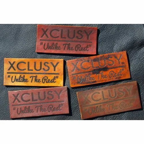 Denim Leather Labels - Brown Leather Material, Garment Use Application