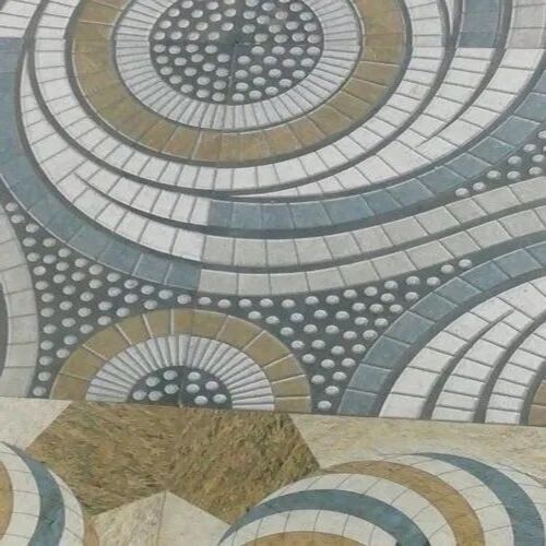 Designer Parking Tiles - Cement Material, Custom Size | Heat Resistant, Non Slip, Multicolor, Digital Full Body Tiles