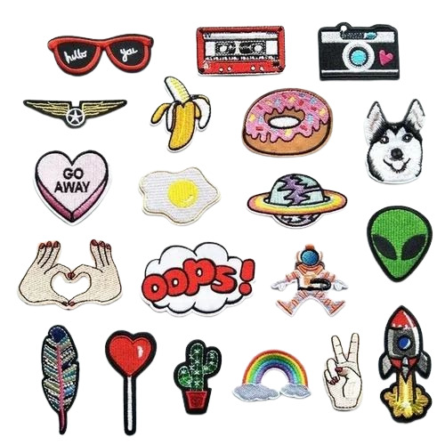 Designer Woven Patches - Woven Fabric, 15 Cm Size, Multicolor | Ideal for Garment Use, Without Ambling for Enhanced Design