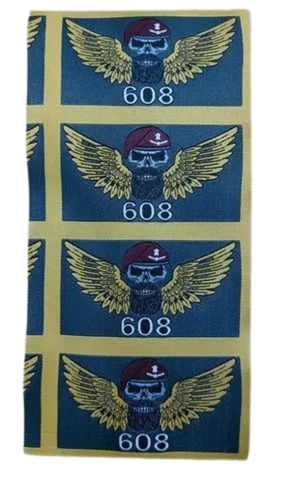 Garment Woven Patch - Woven Material, Rectangle Shape, Multicolor Design | Ideal for Garment Embellishment and Customization