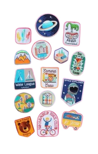 Garments Woven Labels - Woven Fabric, 15 Cm Size, Multicolor Embroidery, Ideal for Garment Use, Available in Various Designs - Polythene Packaging