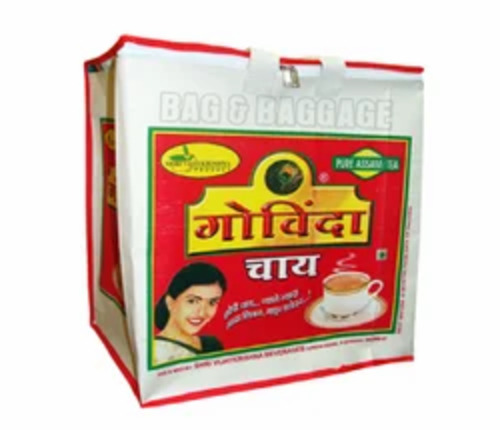 Govinda Chai Canvas Packing Bag - Canvas 19 x 17 x 11.5 Inches Multicolor | Washable Light Weight Printed Design Cotton Niwar Handles