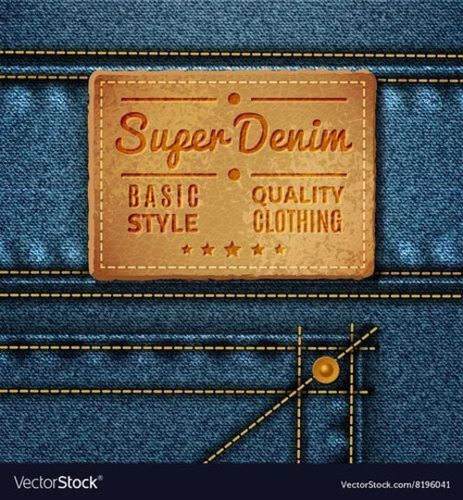 Jeans Label - Leather, Rectangular, 2 mm Thickness, Brown | Designed for Jeans, Printed Pattern, Box Packaging