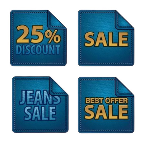 Jeans Logo Sticker - Embossed Fabric, 1-2 mm Thickness, Multicolor | Washable Design for Stylish Jeans Application