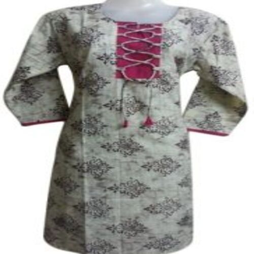 Ladies Kurti - Cotton, Sizes S, M, L, XL | Pink Color, Attractive Design, Plain Pattern, Customizable Options