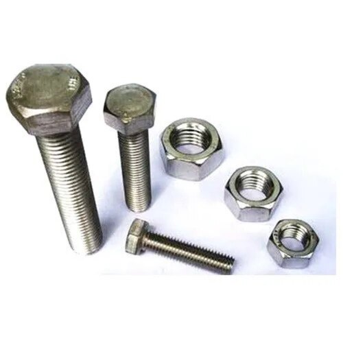 Nickel Alloy Nut And Bolt - Color: Silver