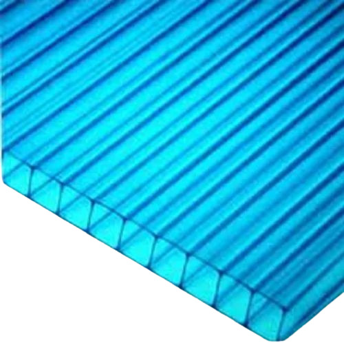 Polycarbonate Multiwall Roofing Sheet - Rectangular, 6mm Thickness, Blue Color, Embossed Pattern | Durable, Fine Finished, Waterproof, Ideal for Residential and Commercial Use