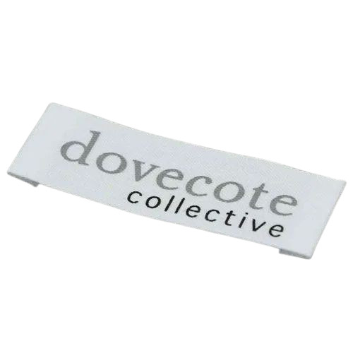 Printed Garment Cotton Labels - 2 mm Thick, Rectangular Shape | White Color, Printed Pattern, Ideal for Garment Labeling