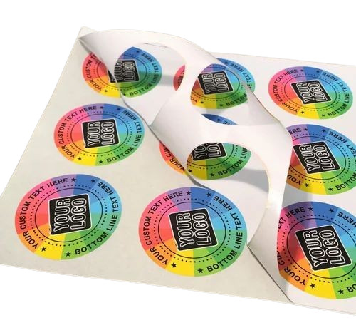 Printed Logo Stickers - Vinyl, Heat Transfer, 2-3 mm Thickness , Multicolor, Round Shape, Washable for Garment Applications