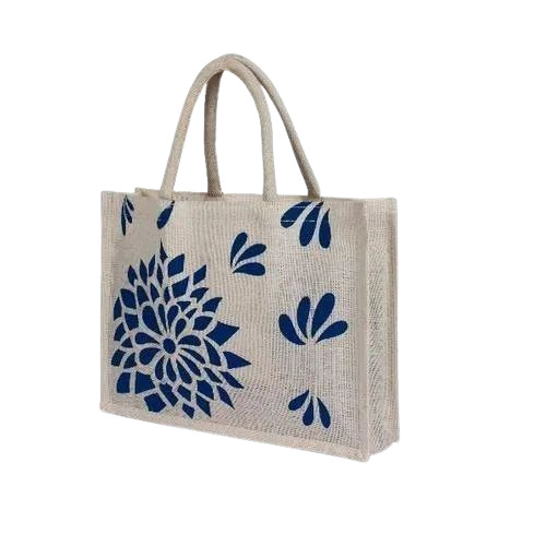 Printed Promotional Jute Bags - Durable, 100% Pure Jute Material | Customizable Design, Washable, Long Lasting Flexiloop Handle