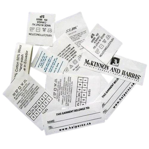 Printed Taffeta Label - 2mm Thickness, Multicolor Printed Design | Ideal for Garment Labeling and Tagging