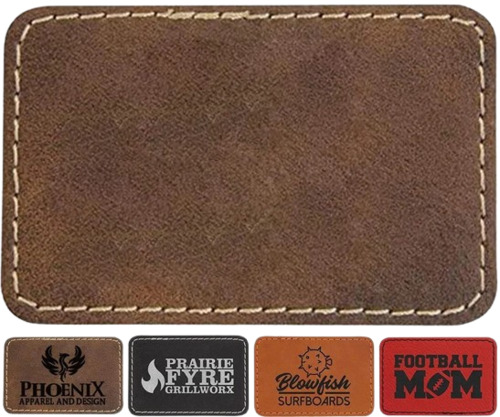 Pu Leather Patch - PU Leather, 2 x 1 Inches, Brown | Customised for Garment Use, Versatile Design, Durable Quality