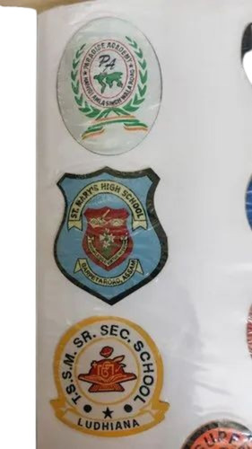 School Uniforms Label - Cotton Fabric, 10 cm Size | Multicolor Printed Design, Ideal for Garment Usage, Boxed Packaging