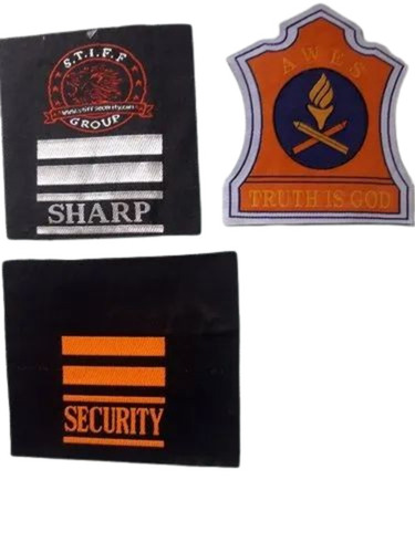 Security Uniform Labels - Polyester Material, 3mm Thickness, Multicolor Embroidered Design | Suitable for Security Applications, Packet Packaging