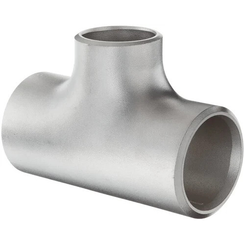 Stainless Steel Buttweld Reducing Tee - SS 316, 2 Inch, Male Connection, Sch 40, Unequal Tee Shape, Silver Finish | Ideal for Plumbing Applications