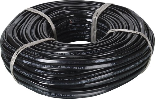 Cable Wires - PVC Material, Black Color | Electric Power Source, Rust Free, Corrosion Resistant, Designed for Industrial Usage