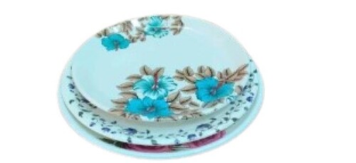 Designer Melamine Dinner Plate - Melamine, Various Sizes, Glossy Finish, Various Colors | Printed Pattern, Crack Resistance, Long Lasting