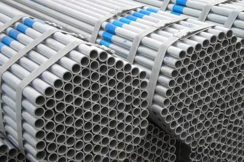 Galvanized Pipes - Galvanized Iron, 12 Meter Length, Grey Color | Durable, Fine Finished, Manual Polish, Round Shape, Welded Design