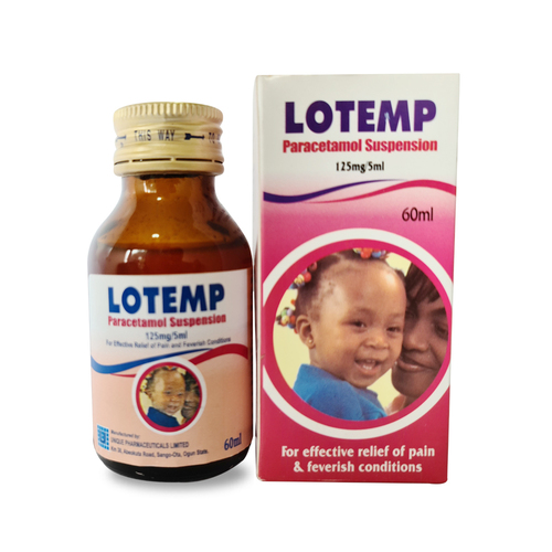 Lotemp Paracetamol Suspension - Liquid Formulation for Children | Physician Recommended Highly Effective Balanced Composition Quality Tested