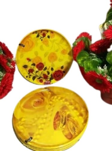 Melamine Printed Yellow Dinner Plate - Melamine Material, Various Sizes Available | Lightweight, Crack Resistant, Glossy Finish, Easy to Clean, Gift-Ready