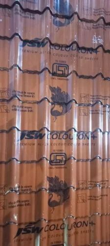 Metal Roofing Sheet - Galvanized Sheet 3.5' x 12' Brown 0.50mm Thickness Durable Fine Finish Rectangular Plain Roof Tiles