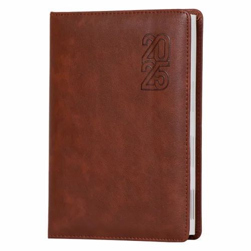 Personalized 2025 A5 Dated Diary With Brown Cover