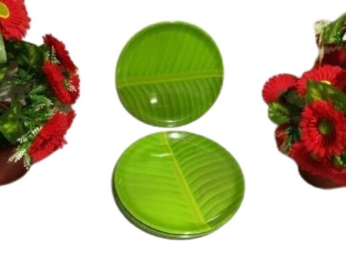 Plain Green Dinner Plate - Melamine, Various Sizes Available | Light Weight, Glossy Finish, Crack Resistant, Easy to Clean, Quality Tested