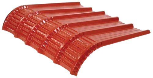 Red Stainless Steel Roofing Sheet - 0.50mm Thickness, Rectangular-Curved Shape | Durable Plain Design, Fine Finish