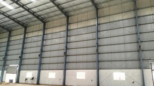 Tin Shed - PEB Steel Frame, Height 25 Feet, 0.5 mm Thickness | Industrial Design, Customized Shape and Size, Ideal for Factories