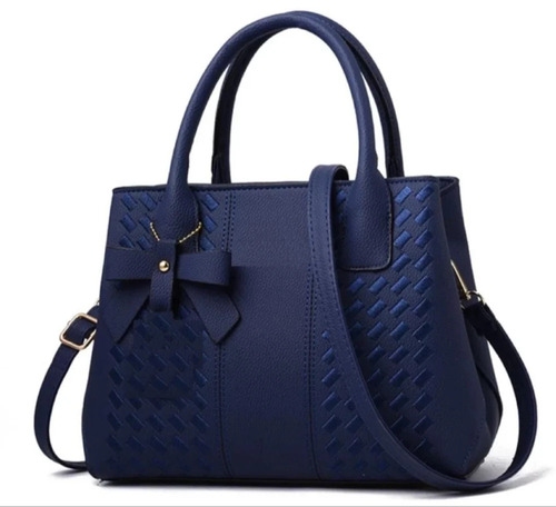 Shoulder Bag - Medium Size, Blue Color, Zipper Top Closure | Daily Use, Plain Design for Women