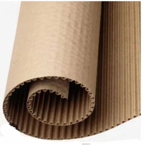 Corrugated Packing Roll - Brown Recycled Corrugated Paper Customized Size Fine Finished Durable with Single Side Coating