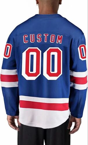 Custom Hockey Jersey - Cotton Blend, Skin Fit, Unisex Full Sleeves T-Shirt | Handwash Care, Customized Sizes, Printed Design in All Colors