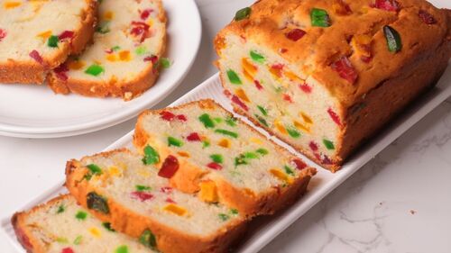 Fruit T-Cakes - Eggless, Soft Fluffy Cake Base, Lightly Spiced with Sweetness and Fruitiness, Topped with Glaze or Sugar Dusting for Tea-Time