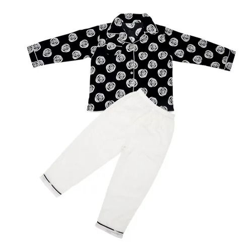 Cotton Night Suit - Ankle Length, Button Closure, Regular Fit | Breathable, Skin-friendly, Quick Dry, Fade And Wrinkle Resistant