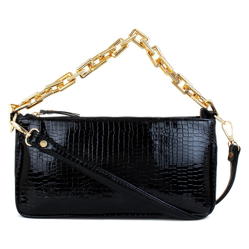 Sling Bag - Medium Size, Black Color, Adjustable Strap, Zipper Closure | Modern Design with Handles, Casual Wear Compatibility