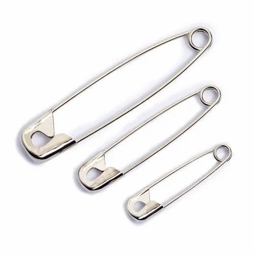 2 Inch Steel Safety Pins - Stainless Steel, 2 Inches, Silver | Bright Nickel Plated Finish, Ideal for Garment Usage, Box of 500 Pins